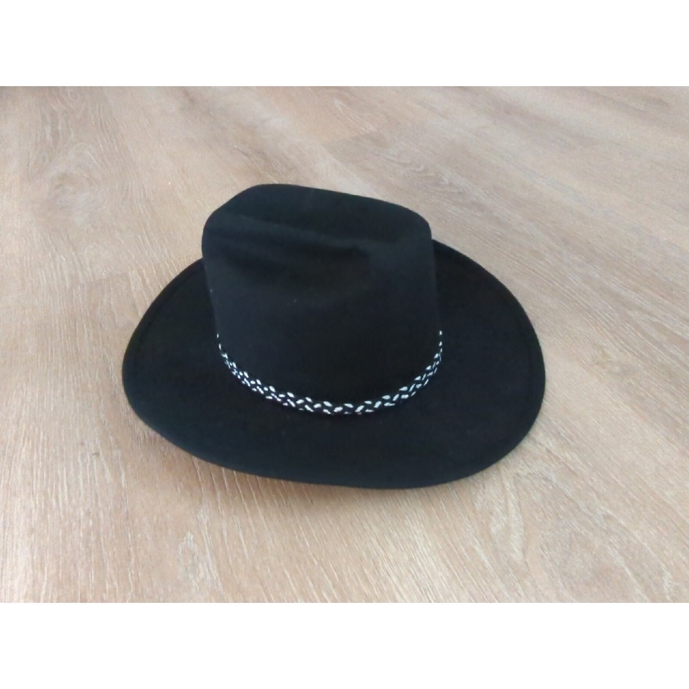 Vtg Women's Golden Gate Hat Co. San Francisco Hat Size M Black Wool Felt *CQ